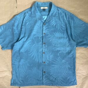 Tommy Bahama Blue Leaf Pattern Men's Shirt